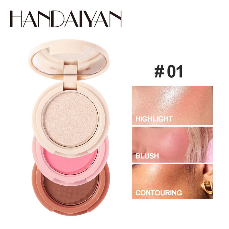 Handaiyan Han Daiyan's high gloss powder blusher 3in1 all-in-one face brightening matte eye shadow facelift plate_voghion.com