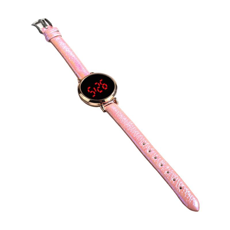 Xinweiqing Multifunctioneel Levensdisplay Modieus Vrouwen Rond LED Digitaal Horloge voor Dagelijks Gebruik_voghion.com