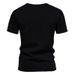 Kurzarm-Basic-Top für Herren, lässig, 100 % Baumwolle, normale Passform, O-Ausschnitt, T-Shirts, Schwarz, Weiß, Marinegrau_voghion.com