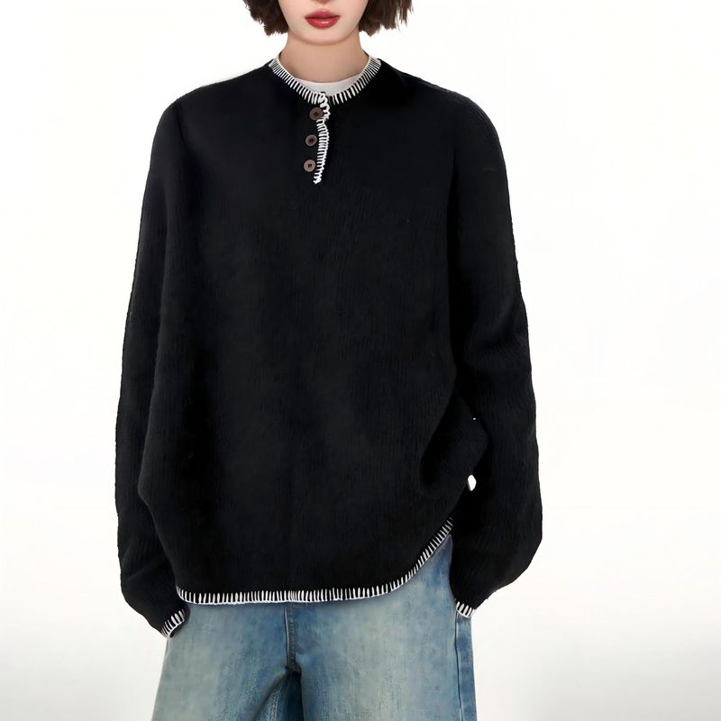 Retro-Atmosphäre Strickpullover American Niche Design Pullover Damenbekleidung_voghion.com