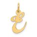 14K Small Fancy Script Letter E Initial Charm_voghion.com