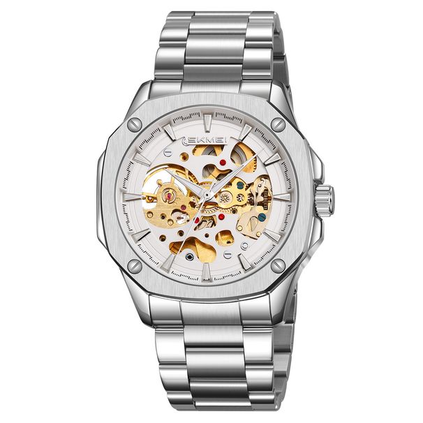 Premium Men's Automatic Mechanical Watch With Skeleton Design & Transparent Back_voghion.com