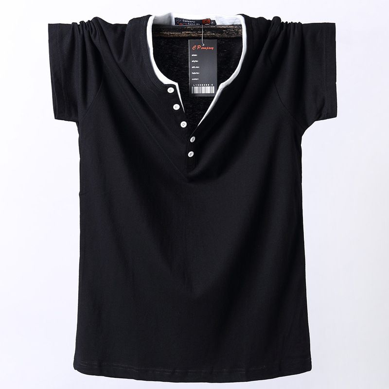 Herrenbekleidung Einteiliges Dropshipping Herren Kurzarm-T-Shirt mit trendigem Herren-Kurzarm 8XL Koreanische Version in Übergröße mit halblangem Ärmel und V-Ausschnitt 8848_voghion.com