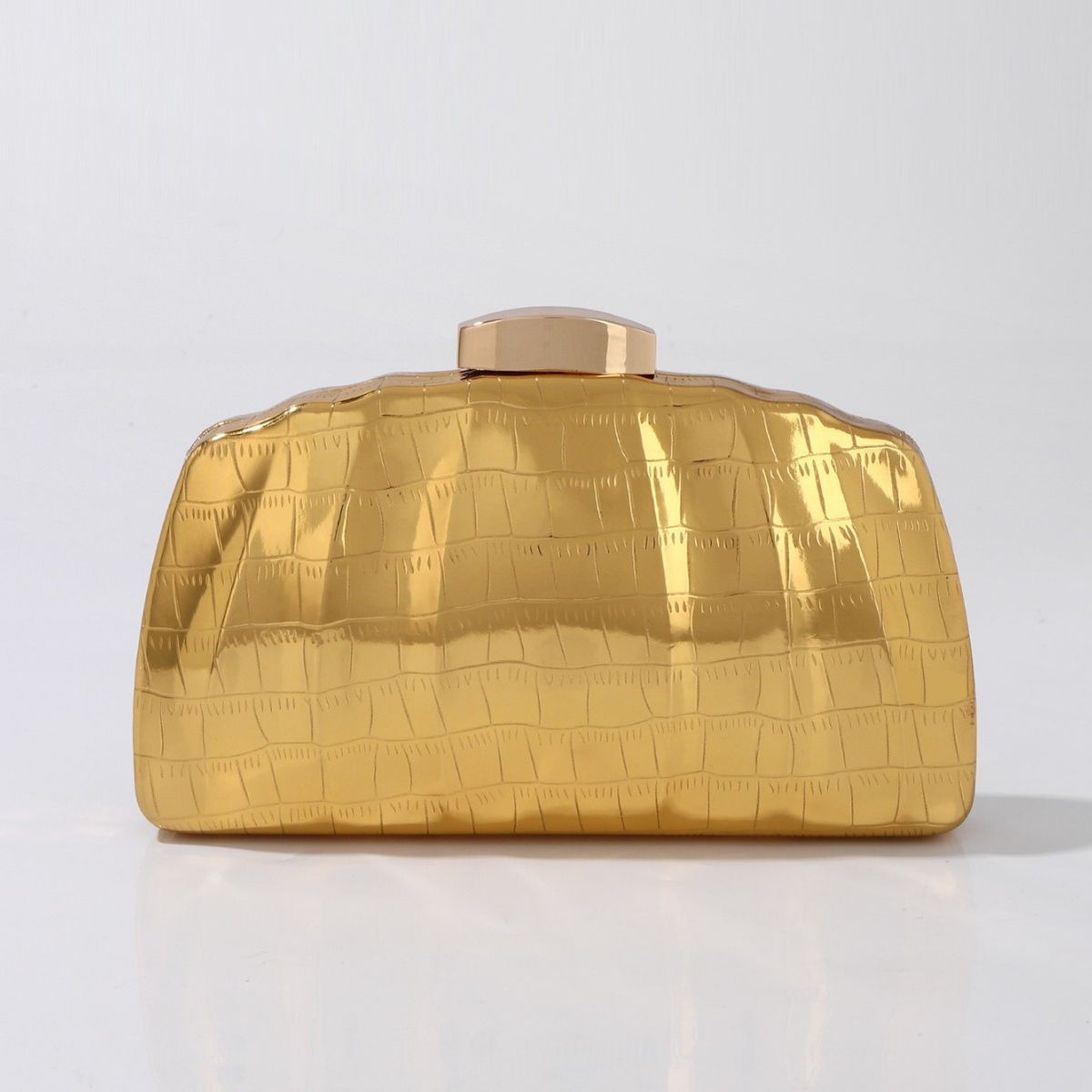 Gold Box Metall Clutch Kleine Persönlichkeit Party Handtasche Neue Vielseitige Trendy Abendtasche_voghion.com