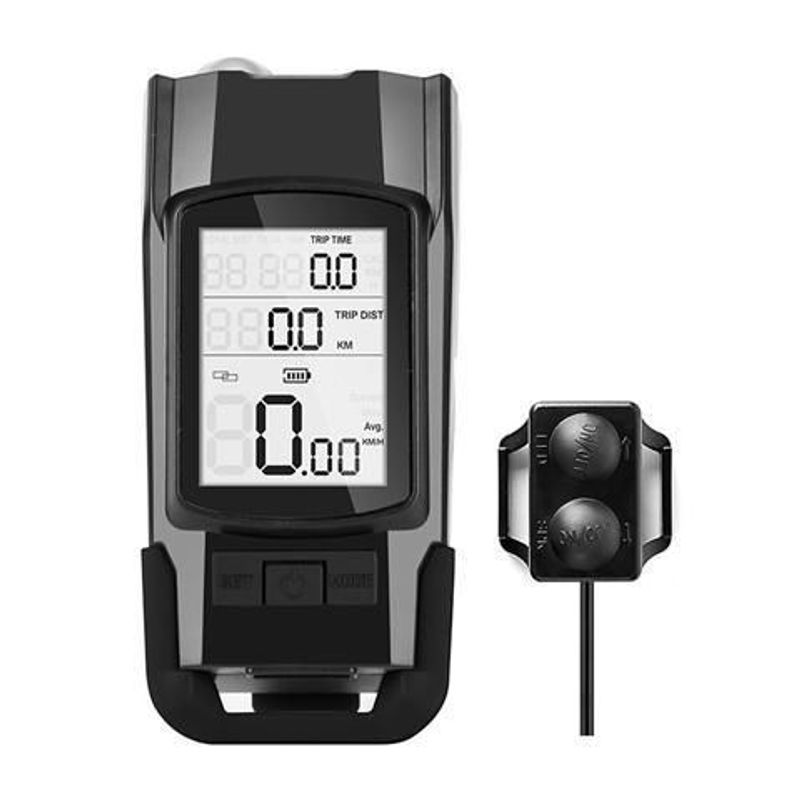Drie-in-één fiets met snelheidsmeter, sterke nachtlamp, zaklamp voor op de fiets, claxon voor mountainbikes_voghion.com