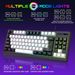 Teclado para juegos de 87 teclas con membrana cableada, retroiluminación RGB, sensación mecánica, 25 teclas sin conflictos, blanco y negro_voghion.com