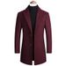Men's Winter Wool Blend Overcoat With Cotton Lining, Long Business Casual Trench Coat For Middle-Aged & Young Men, Stand Collar Formal Jacket_voghion.com