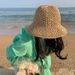 Japanese Lace Strap Summer Beach Hat Children Travel Vacation Fairy Straw Hat Foldable Sun Hat Tide_voghion.com