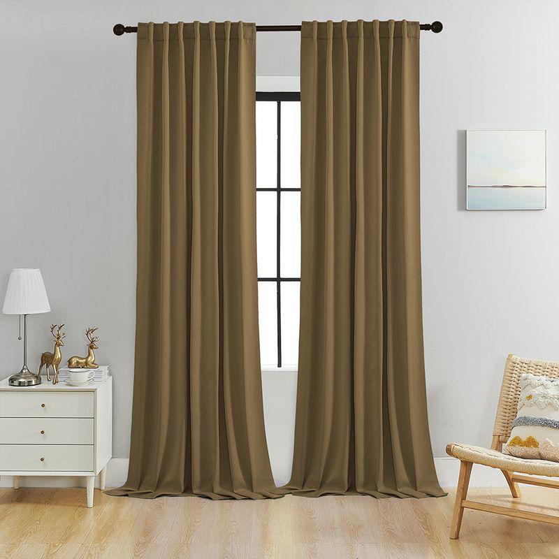 BlackoutMaster Pro Curtains - Thermal Insulated Room Darkening Drapes With Hidden Rod Pocket & Tie-Back_voghion.com