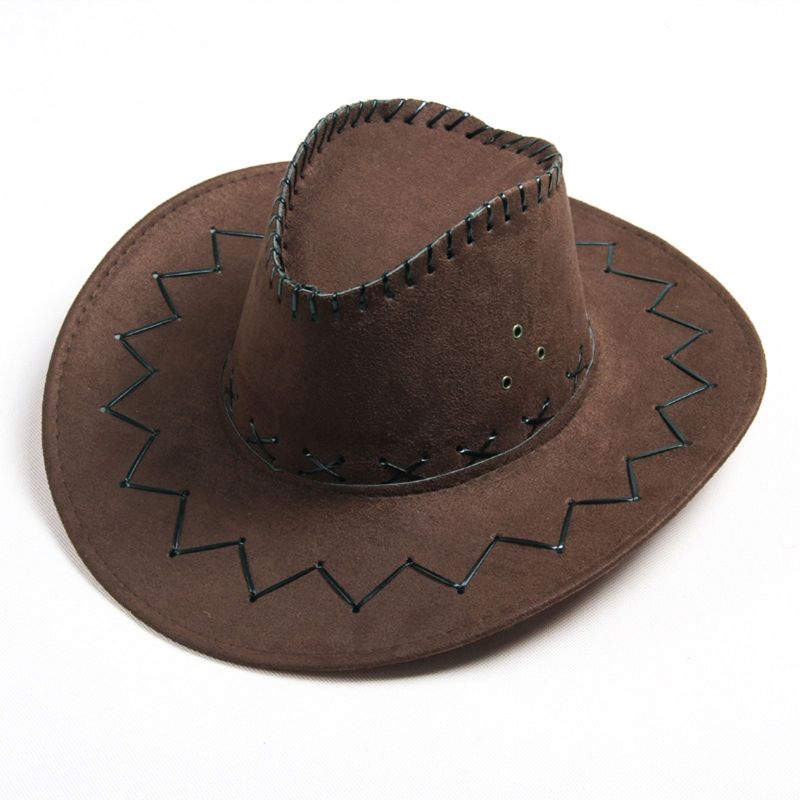 Módní 652F Jednoduchý Unisex Dětský Módní Semišový Western Kovbojský Cosplay Klobouk_voghion.com