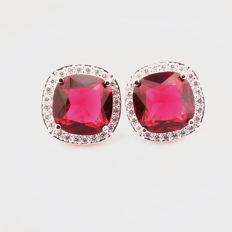 1 Paar Prinzessin Hochzäit Modern Stil Geometresch Inlay Kofferlegierung Kënschtlech Kristall Zirkon Ouerréng_voghion.com
