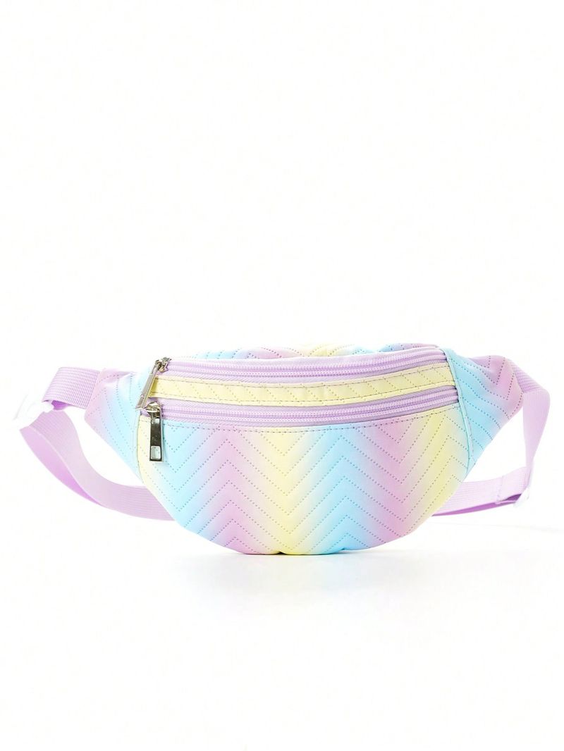 Sac de poitrine pour enfants, imprimé multicolore, nouvelle tendance, sac à bandoulière en diamant, personnalité, ligne de broderie en V, grande capacité_voghion.com