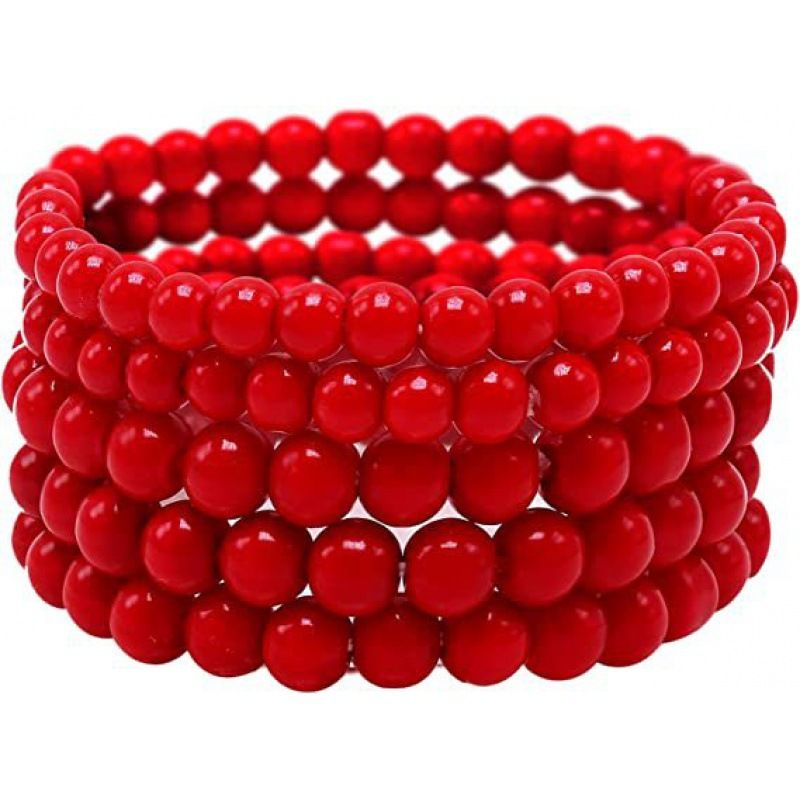 Accessori Moda Semplice Set di Perle ABS Nuovo Braccialetto Elastico con Perline in Tinta Unita_voghion.com