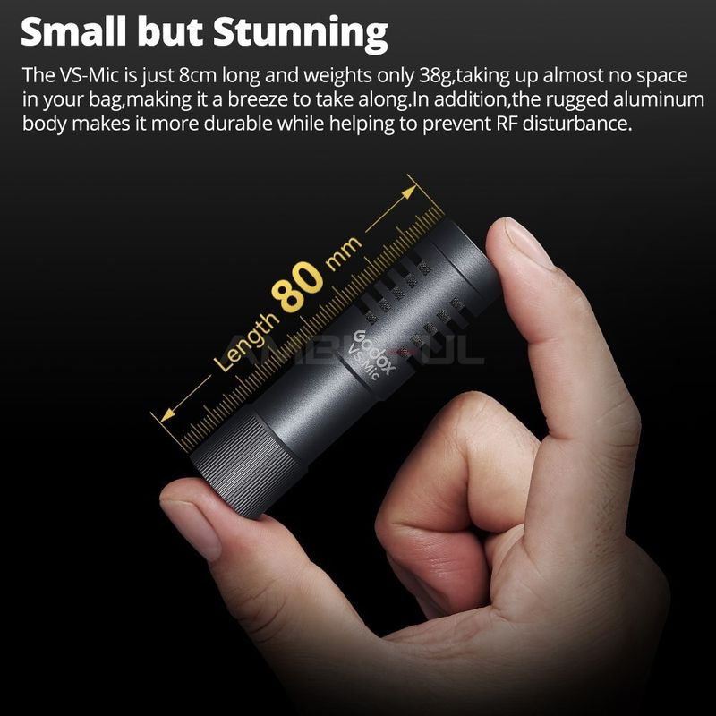 Godox VS-Mic Compact Shotgun 3.5mm MIC for iPhone Android Smartphone DSLR Camera For Video Recording Microphone_voghion.com