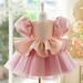 Girl's Pink Princess Gown - Elegant Birthday & Performance Dress For Special Occasions_voghion.com