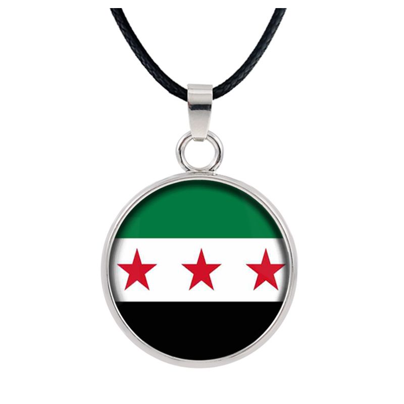 Collier avec nouveau drapeau syrien, sac tendance, porte-clés double face avec pierres précieuses_voghion.com