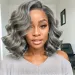 Bob Perücke Salz Pfeffer Farbe Lace Closure Body Wave Lace Front Perücke Glueless Perücken Echthaar_voghion.com