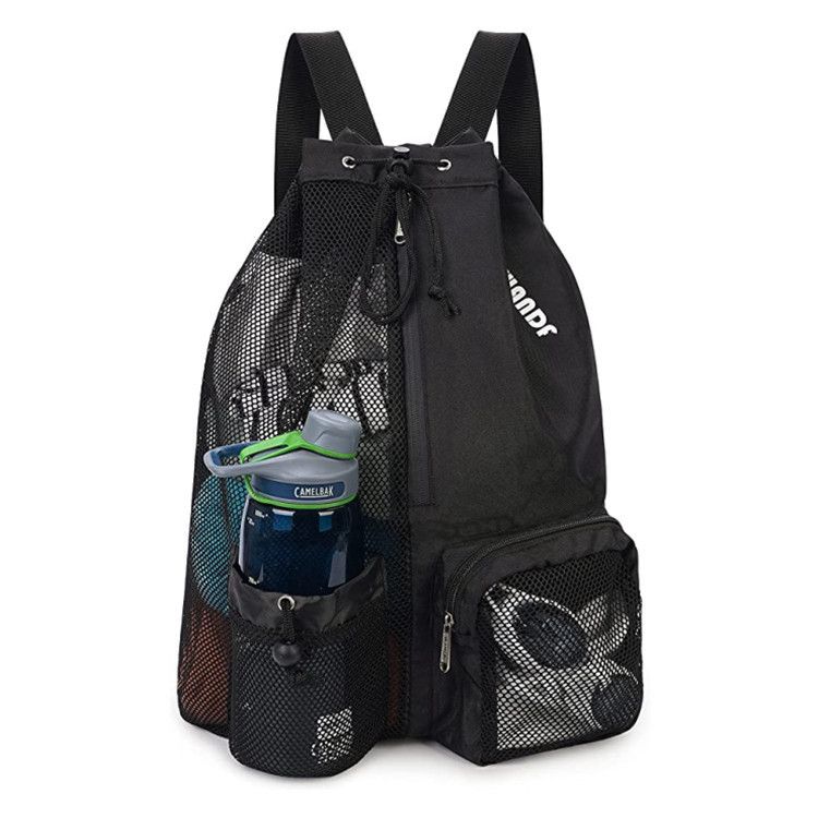 Beach Bag Mesh Drawstring Swimming Bag, Wet Bag, Beach Play, Gym Storage Bag_voghion.com