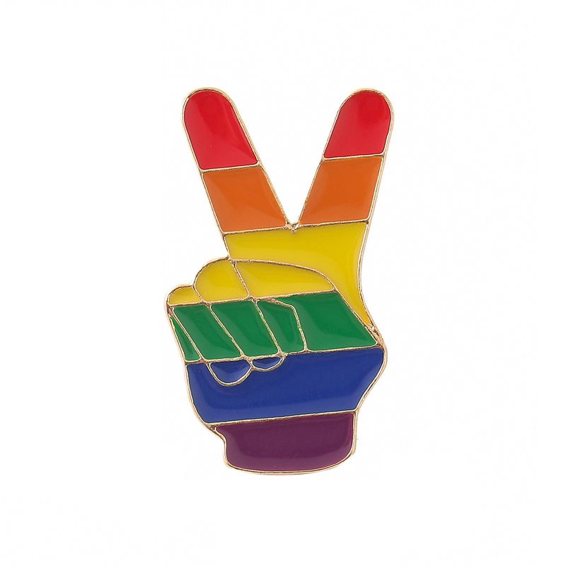 Mother & Kids Rainbow Love Letter Brooch Badge Creative Metal Rainbow Bridge Heart Brooch Collar Pin Accessories_voghion.com