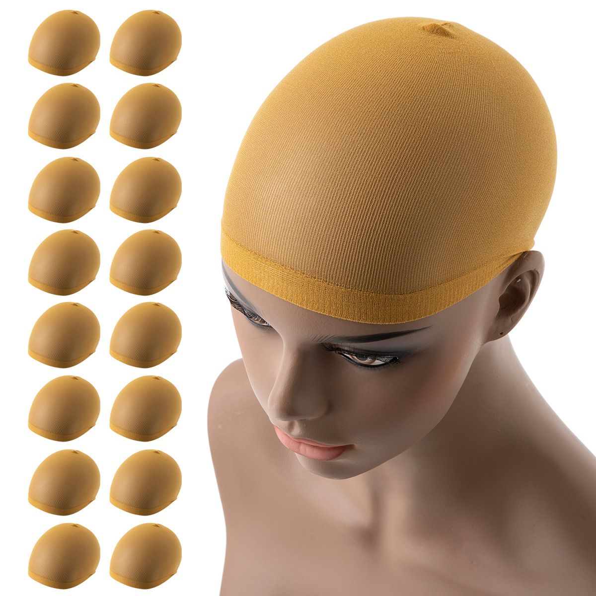 Lot de 2 filets à cheveux en nylon pour femme, bonnet de perruque, bas en maille très élastique WigCap_voghion.com