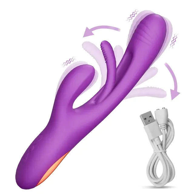 Vibratore per punto G con stimolatore clitorideo Rabbit Tapping 2023, potente, 21 modalità, giocattoli sessuali, prodotti per adulti per donne_voghion.com