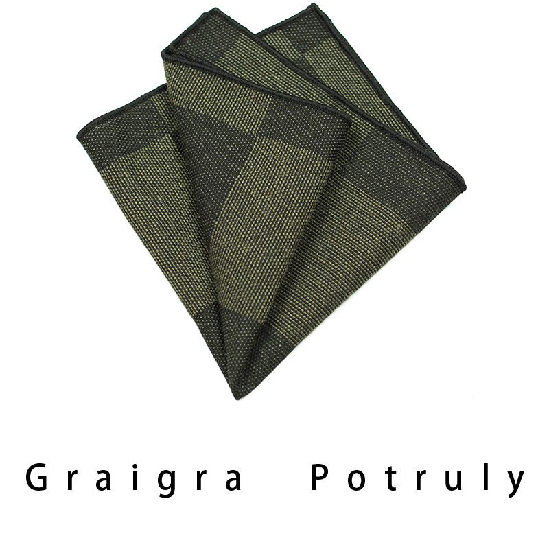 Small Wholesale Suit Tie Men's Solid Gray Tie Retro Business Plaid Pocket Square Set Square Scarf_voghion.com