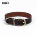 COCA Custom Pin Buckle Puppy Neckband Teddy Bichon Genuine Leather Collar Length 42Cm* Width 2.0Cm_voghion.com