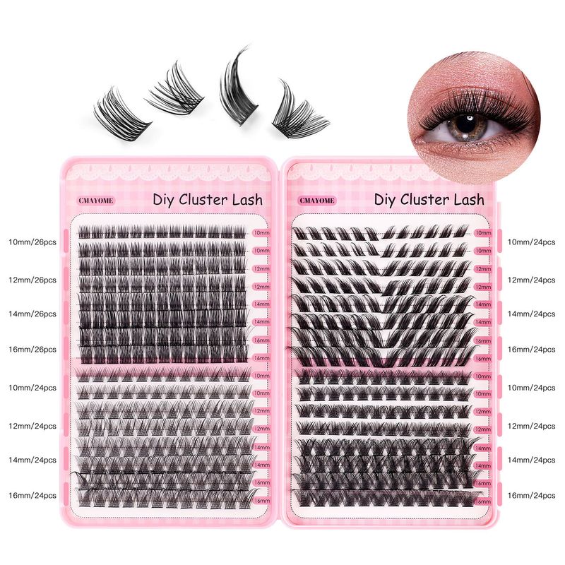 Beauty & Health New Eyelash Book Mixed False Eyelashes 392 Cluster Large Capacity D Curved Curly Eyelashes_voghion.com