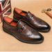 Euro Step 2025 Spring Brogue Leather For Men Breathable Korean Style Business Casual Suit Wedding Groom Formal Height Increasing_voghion.com
