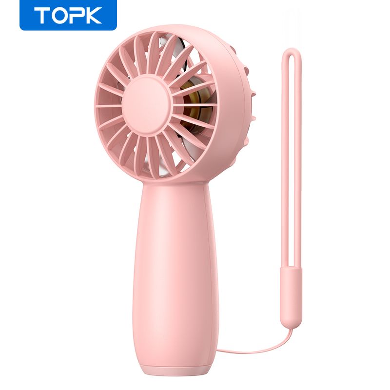 TOPK Mini Draagbare ventilator 1800mAh, USB Elektrische ventilator 3 Snelheden oplaadbare draagbare ventilator Wimper handventilatoren voor kamer Kampeerbenodigdheden_voghion.com