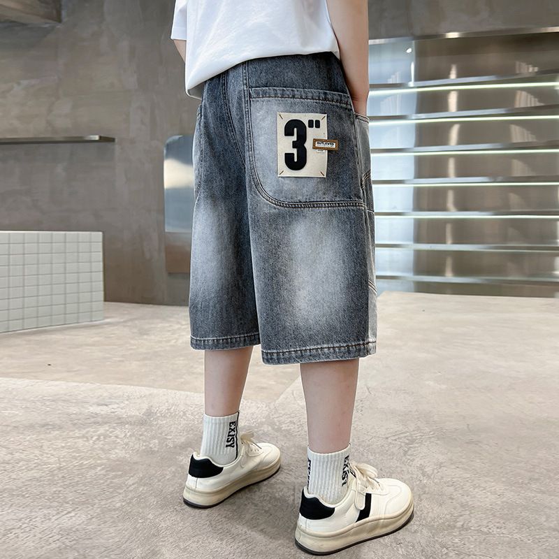 ​​Boys' Stretch Waist Denim Shorts - Soft Washed Cotton 5-Inch Jeans (120-170cm) | School-Approved Style | Pre-Shrunk & Fade-Resistant​​_voghion.com