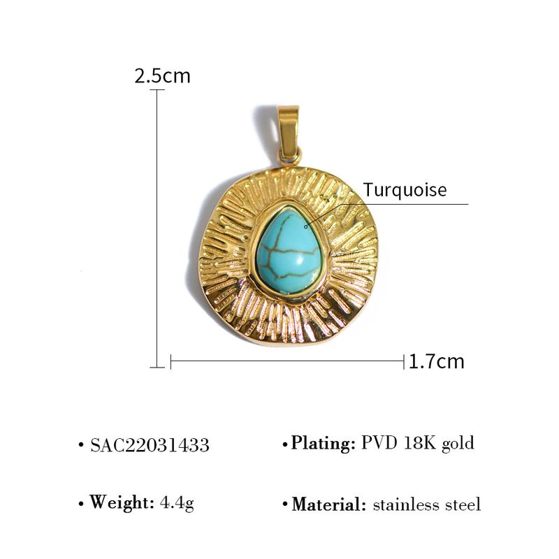 Women's Jewelry Necklace Pendant Accessories Titanium Steel Jewelry Accessories A Variety Of DIY Natural Stone Drop Oil Pendant_voghion.com