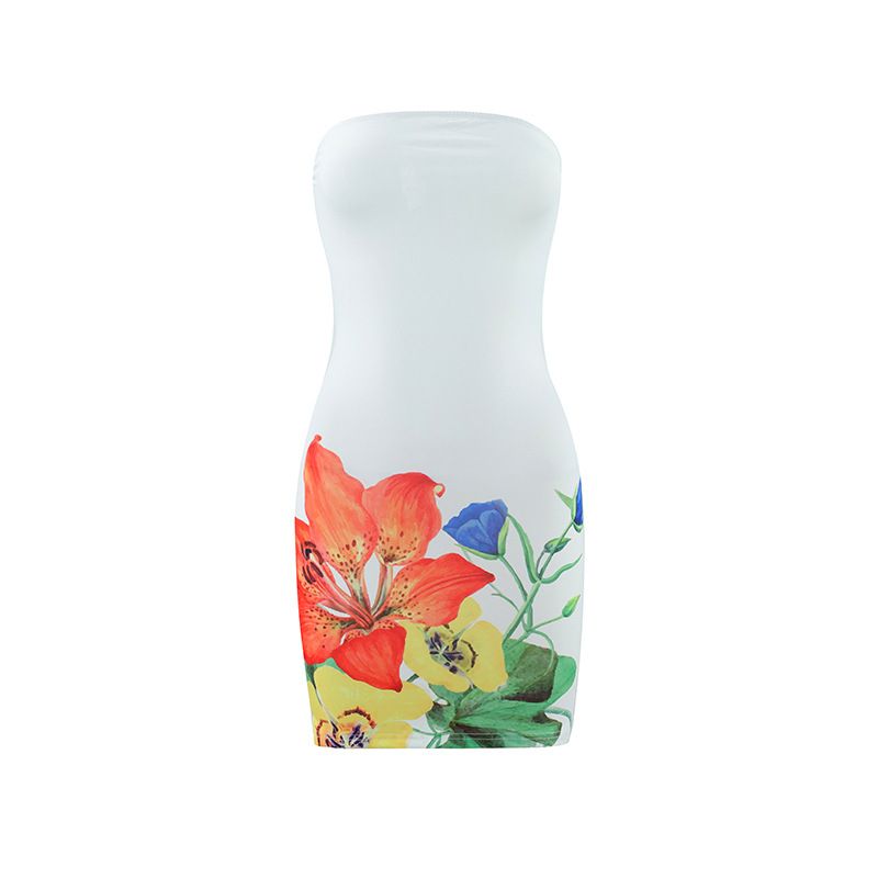 Abbigliamento da donna Estate Sexy Donna Abbigliamento Tubino Stampa Floreale Slim Fianchi Corto Vestito_voghion.com