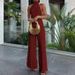 2025 Summer New Design Halter Neck Top Two-Piece Set Draped Casual Pleated Wide-Leg Pants Suit For Women_voghion.com