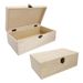 Plain Wood Wooden Rectangular Hinged Storage & Christmas Eve Boxes - CHOOSE SIZE_voghion.com