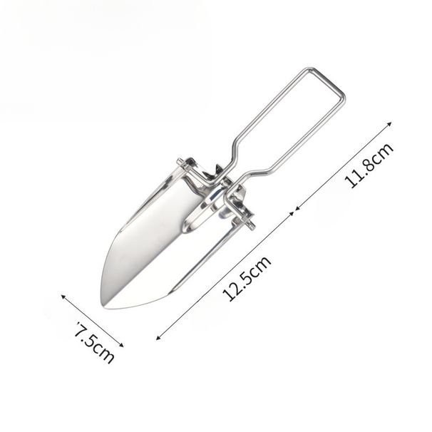 Pala piccola da campo in acciaio inossidabile pieghevole multifunzionale per campeggio all'aperto per scavare verdure selvatiche e_voghion.com