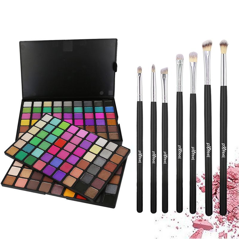 Ensembles de maquillage POPFEEL : palette de fards à paupières 162 couleurs + ensemble de pinceaux de maquillage, combinaison populaire_voghion.com
