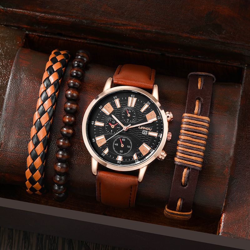 orologio da uomo al quarzo con calendario orologio sportivo set orologio da uomo in pu business_voghion.com