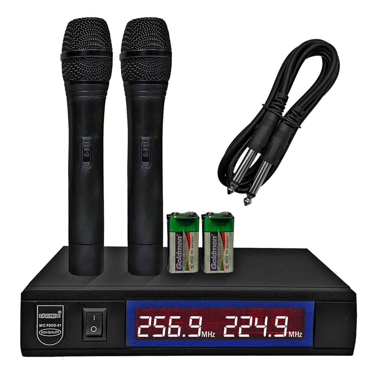 5 Core VHF Dual Channel DIGITAL 2 Pieces Wireless Microphone System Receiver & Hand Mic WM PBDD 01_voghion.com