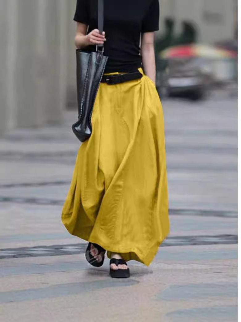 Ženska oblačila Poldolgo krilo Big Swing Krilo A-kroja Krilo z visokim pasom Shujševalna velika ženska plesna dolga krila Velika zaloga_voghion.com