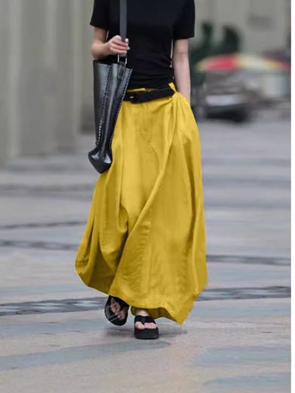 Ženska oblačila Poldolgo krilo Big Swing Krilo A-kroja Krilo z visokim pasom Shujševalna velika ženska plesna dolga krila Velika zaloga_voghion.com