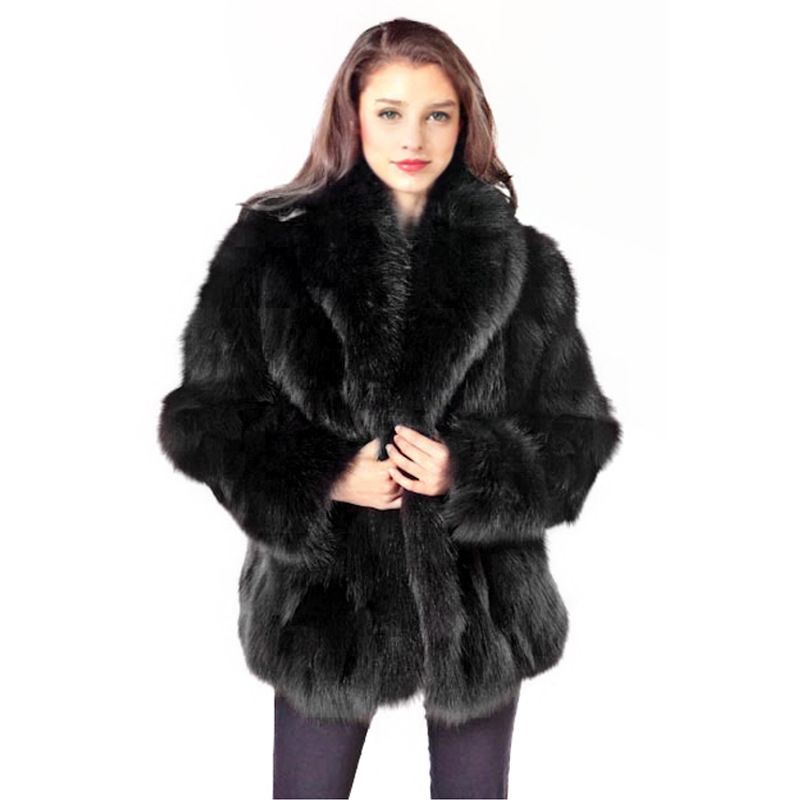 Women's Clothing patchwork top fur women's mid length leather jacket_voghion.com