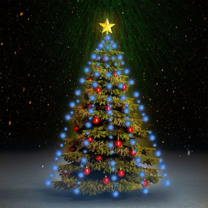 Christmas Tree Net Lights with 150 LEDs Blue 59.1"_voghion.com