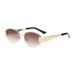 New Frameless Trimmed Metal Sunglasses Cross Border Retro UV400 Trendy Sunglasses High End Fashion_voghion.com