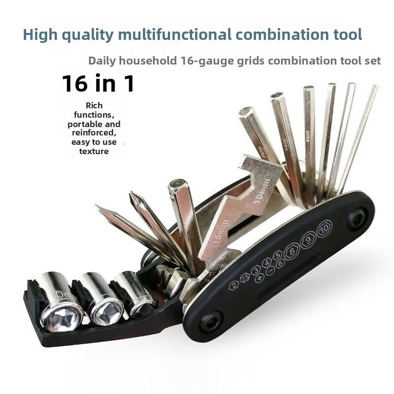 Kit d'outils de réparation portables multifonctionnels pour vélo, clé pour VTT, accessoires pour équipement de cyclisme, clé hexagonale_voghion.com