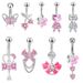 Produttore di gioielli per piercing all'ombelico con bottone in zircone a forma di cuore con design a farfalla transfrontaliero_voghion.com