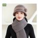 Cappello da mamma, invernale, nuovo ed elegante, con fiori abbinati, cappello in pelliccia di coniglio, sciarpa, set da due pezzi, cappello termico per bambini di mezza età e anziani_voghion.com