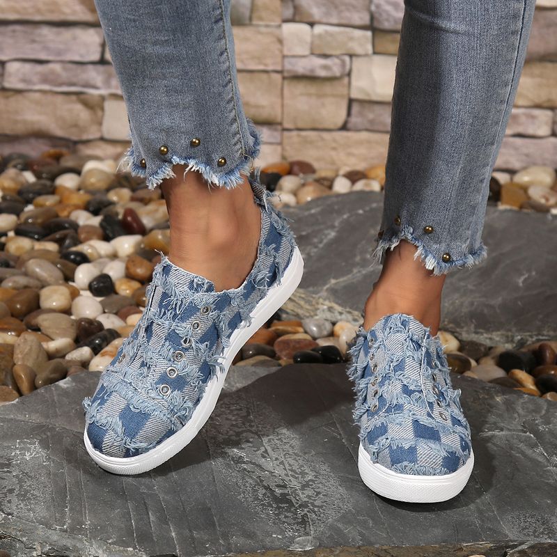 Summer new women's shoes slip-on denim_voghion.com