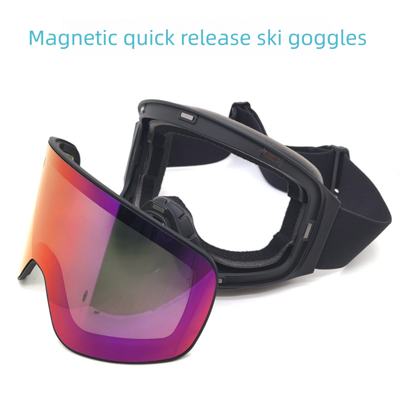 Magnetic Anti-Fog Ski Double-Layer Cylindrical HD Lenses UV Protection Snow Sports Goggles_voghion.com