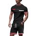 Printing Summer Printing Short Sleeved Casual Sports T Shirt Set Men's 3D Digital Set_voghion.com